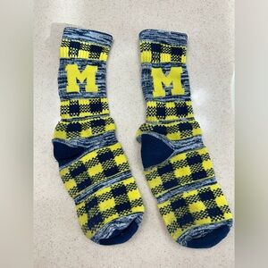 University of Michigan Plaid Socks